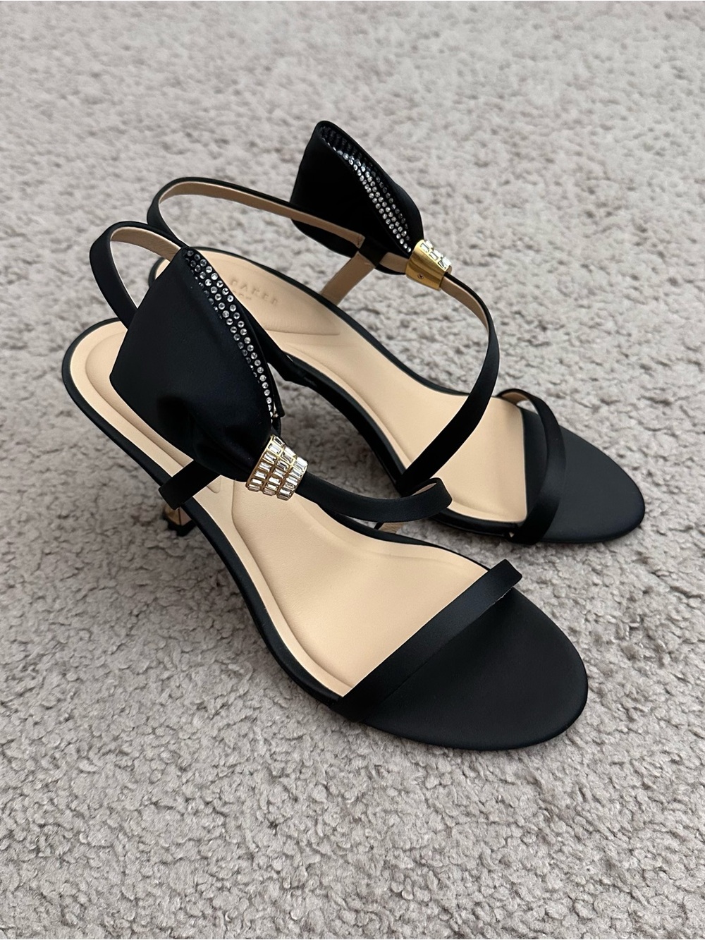 Ted Baker Belle Bow Embellishment Satin Heeled Sandals Womens